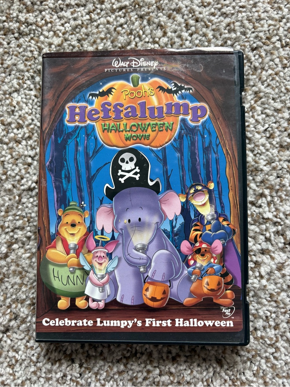 Disney Purple Heffalump Halloween Costume with Orange Pumpkin Accents